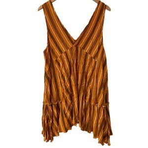 Millibon striped rust black flowing top L